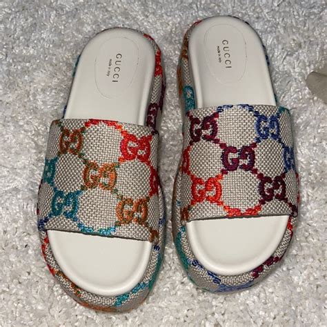 gucci multicolor slide|Gucci transparent slides.